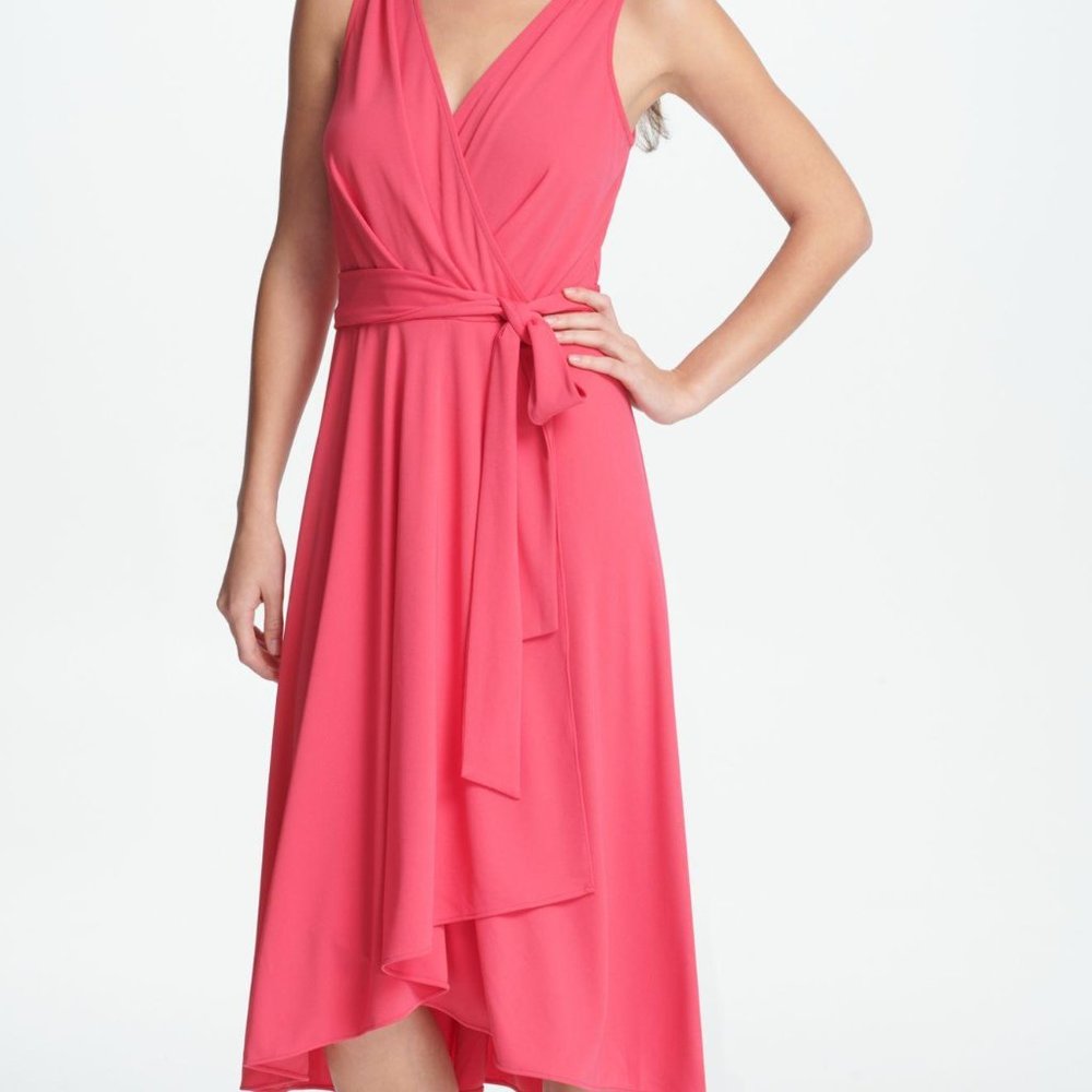 Brand New DKNY faux-wrap midi dress